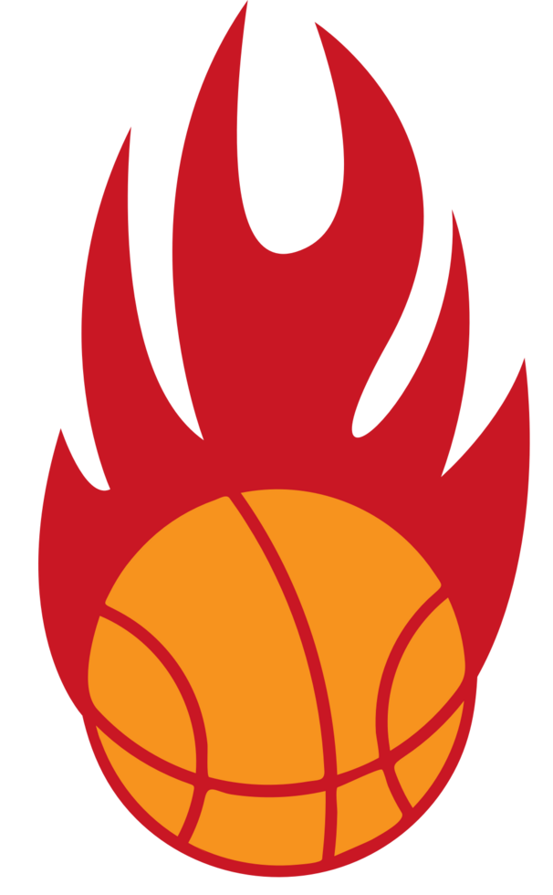 Basketball on fire vector