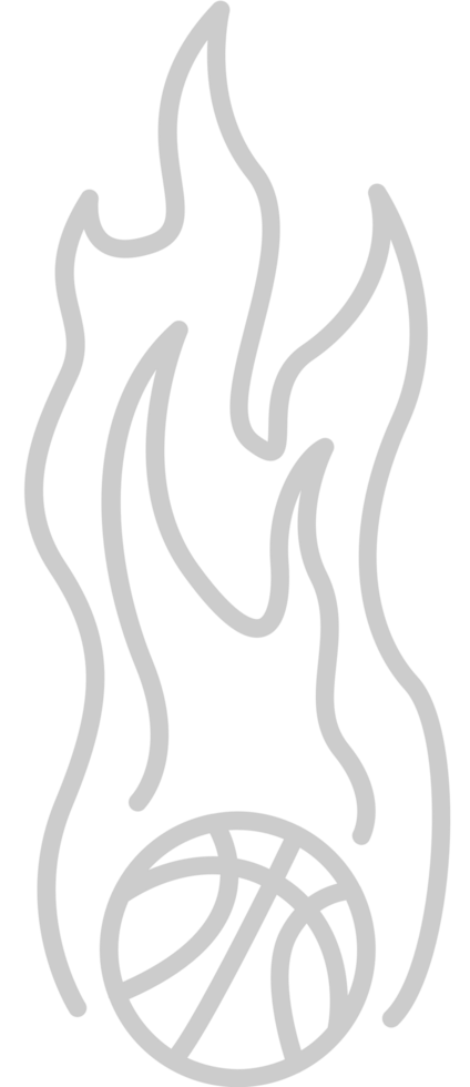 Basketball on fire vector