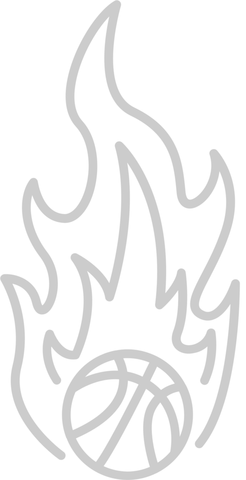 Basketball on fire vector