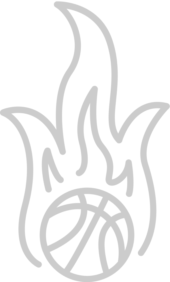 Basketball on fire vector