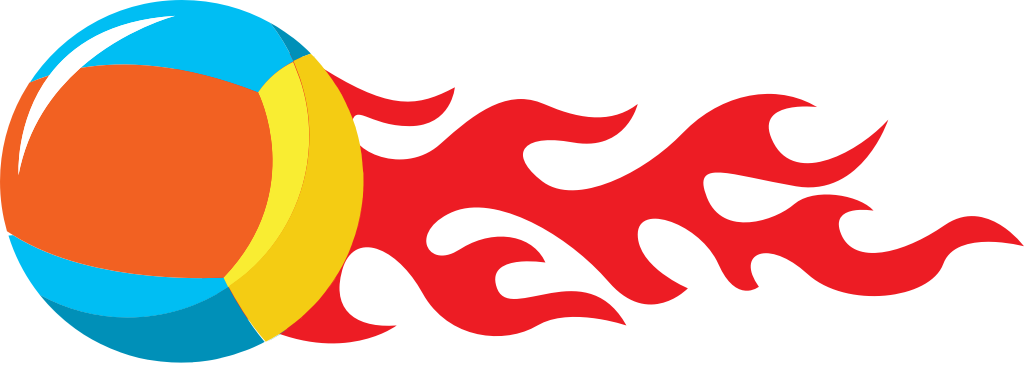 Volley ball on fire vector