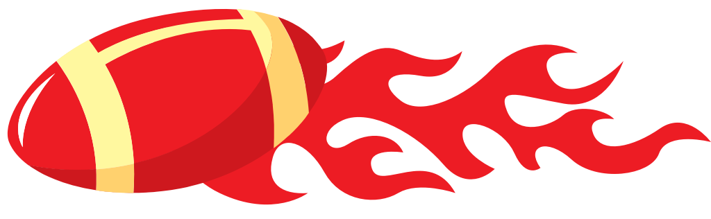 Football on fire vector