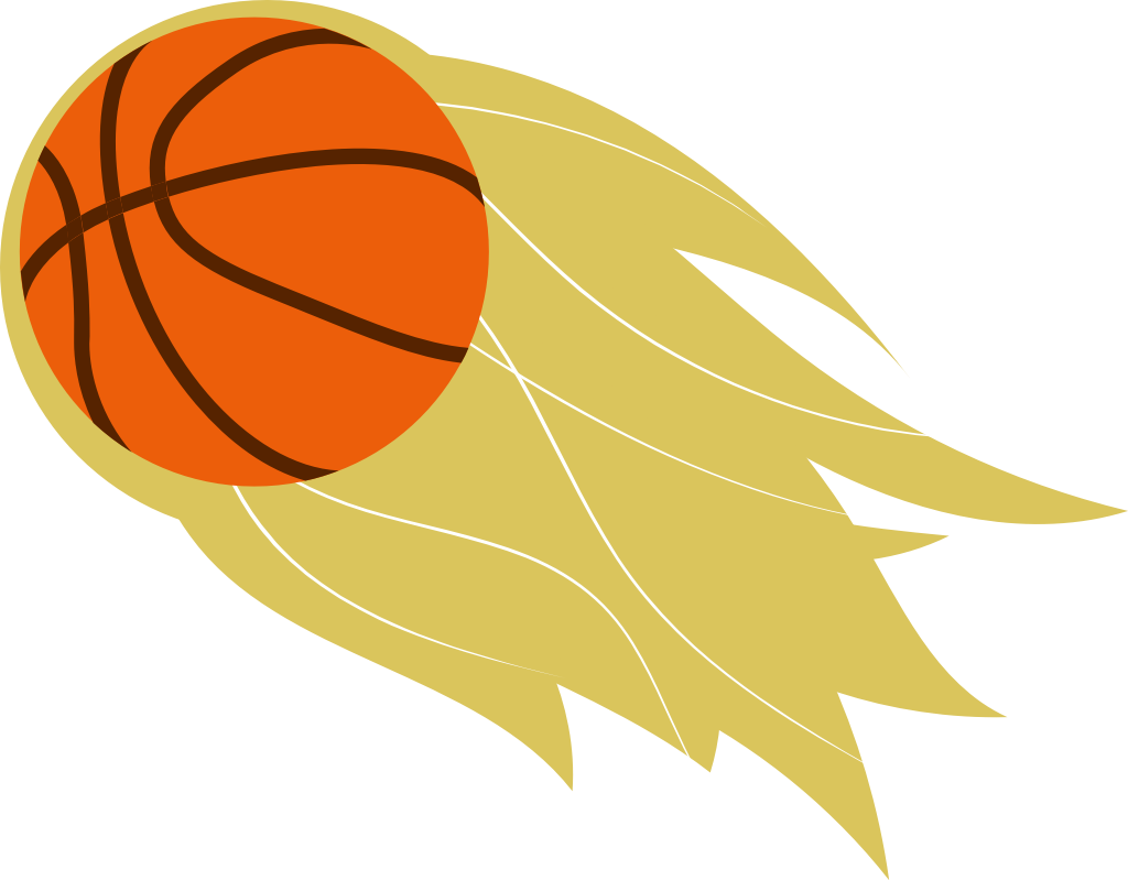 baloncesto en llamas vector