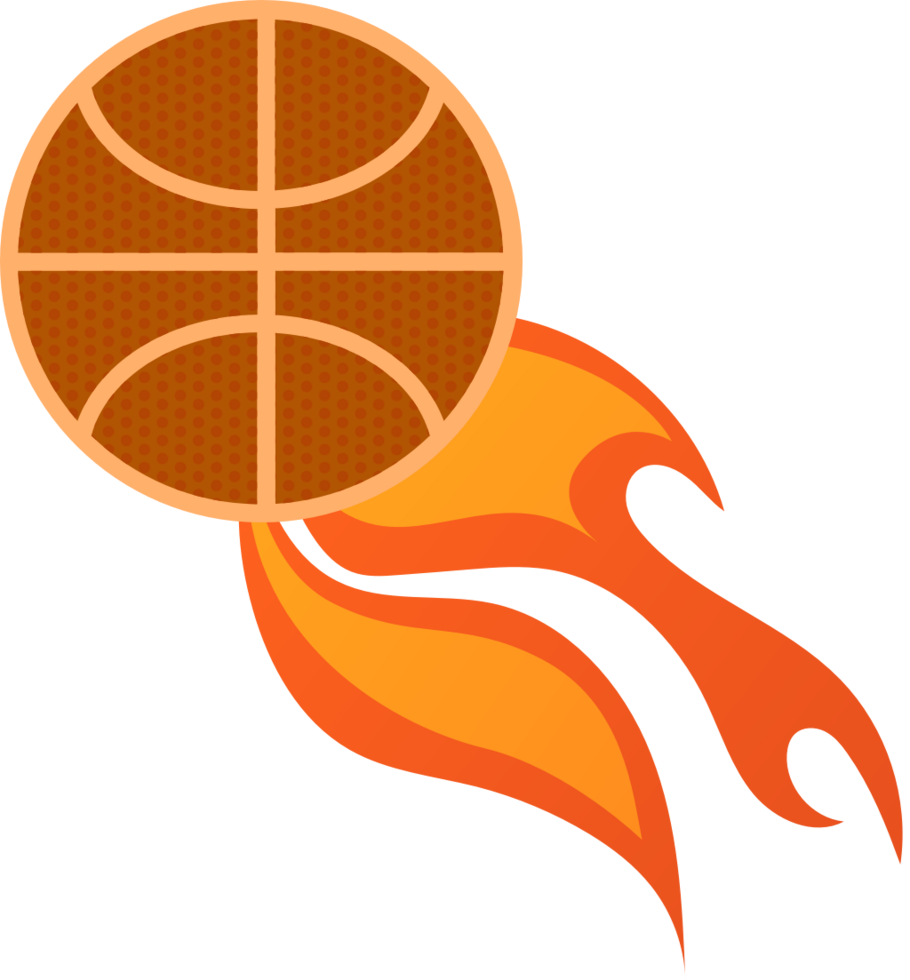 Basketball on fire vector