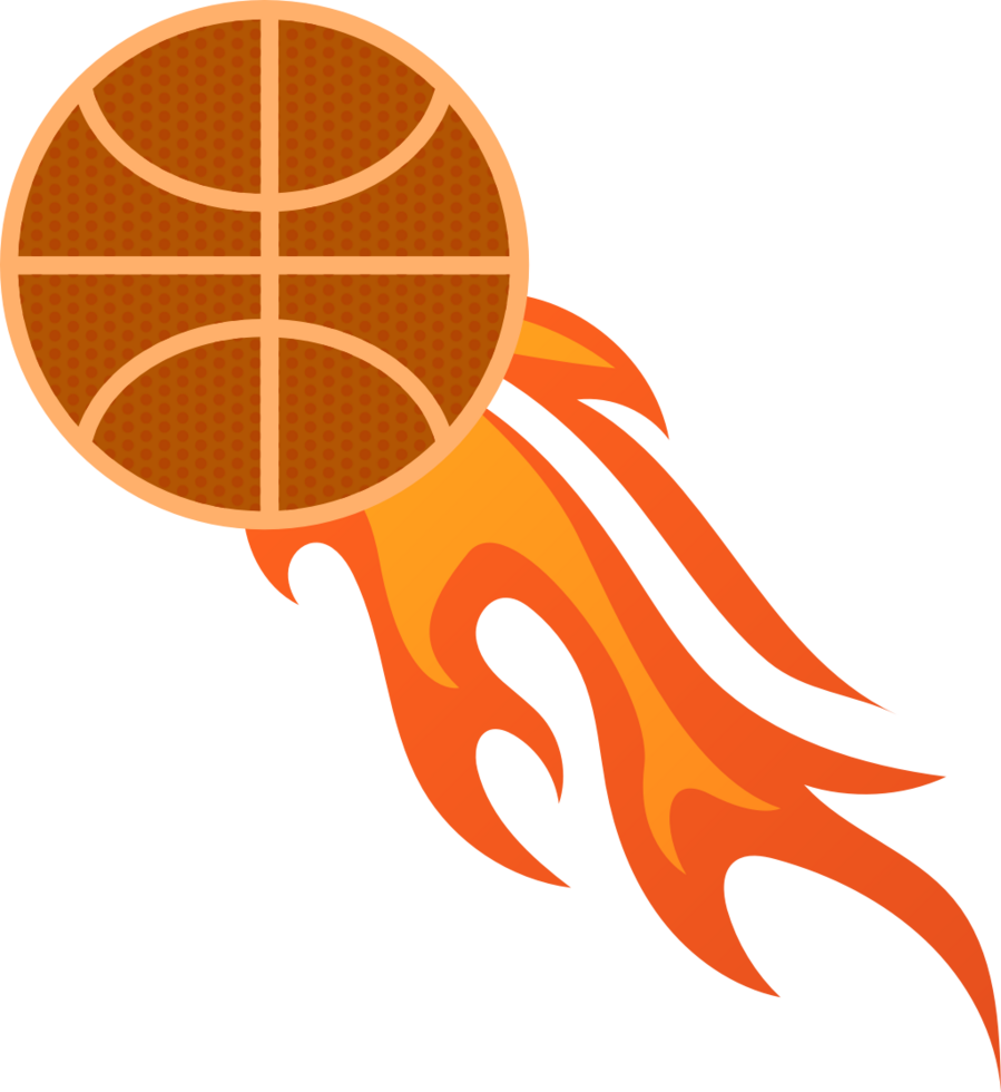 Basketball on fire vector