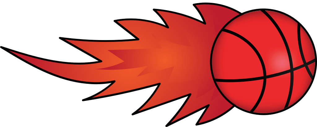 Basketball on fire vector