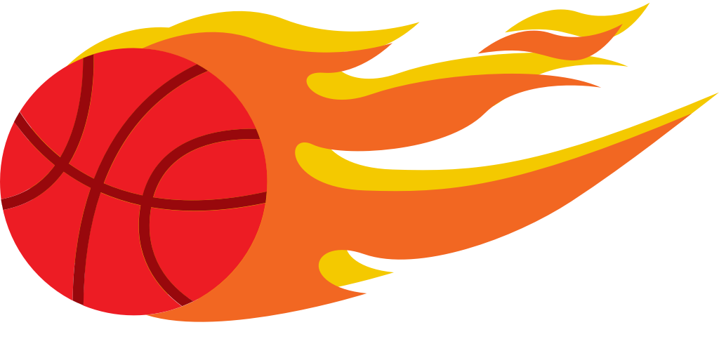 Basketball on fire vector