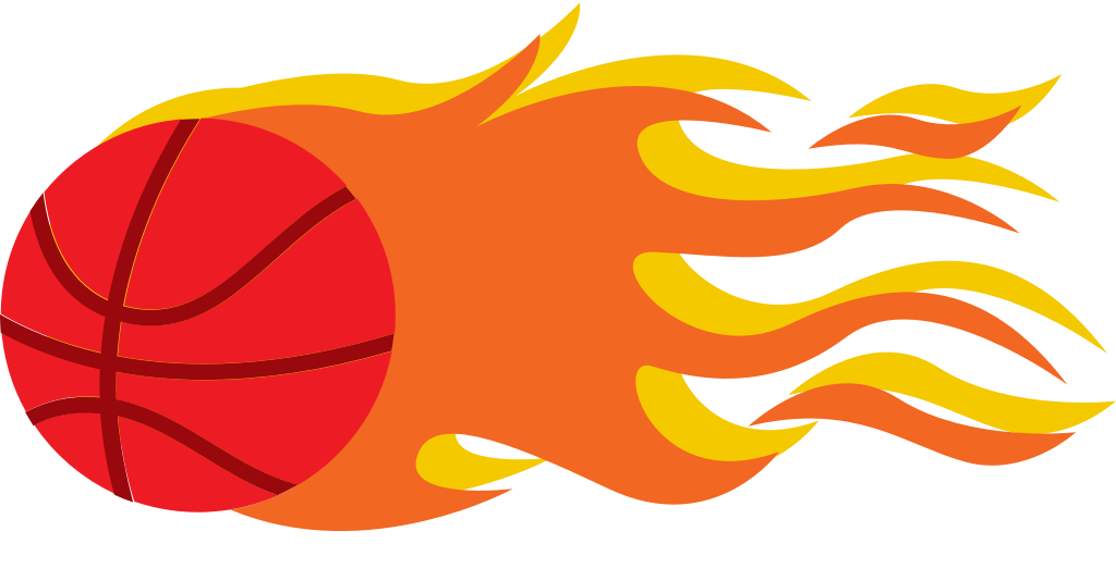 Basketball on fire vector