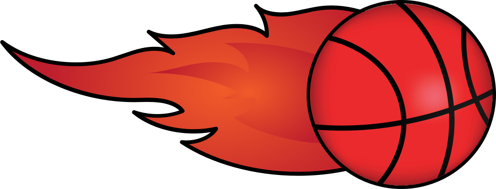 Basketball on fire vector