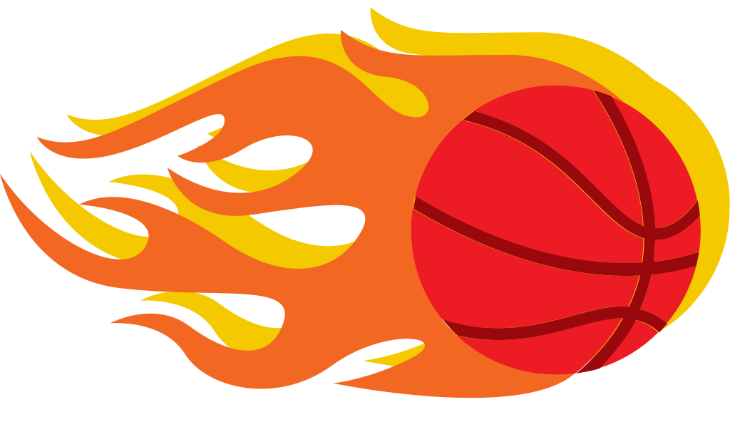 Basketball on fire vector