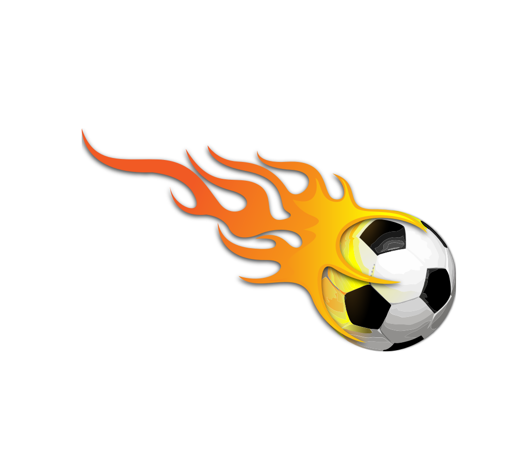 Soccer ball on fire vector