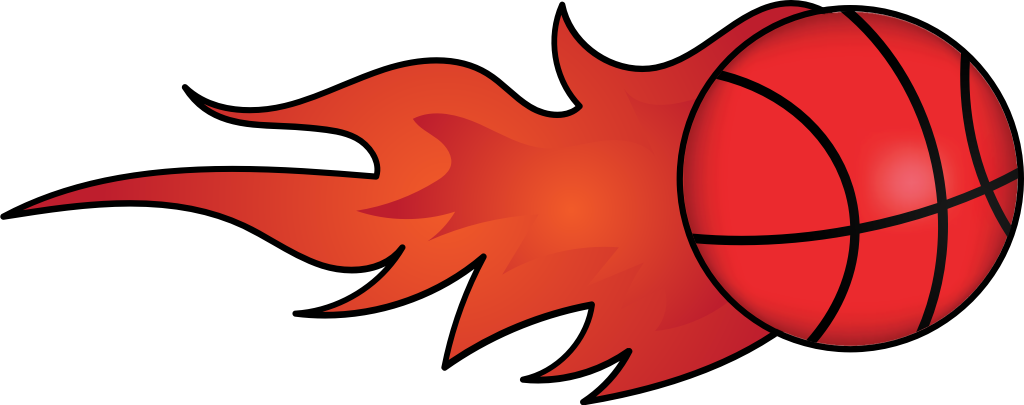 Basketball on fire vector