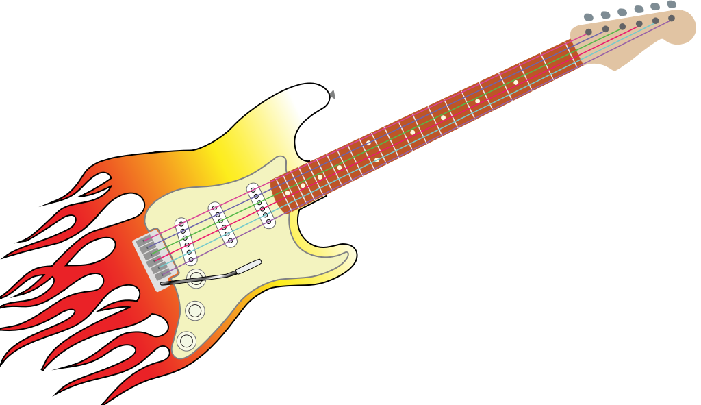 Flames guitar vector