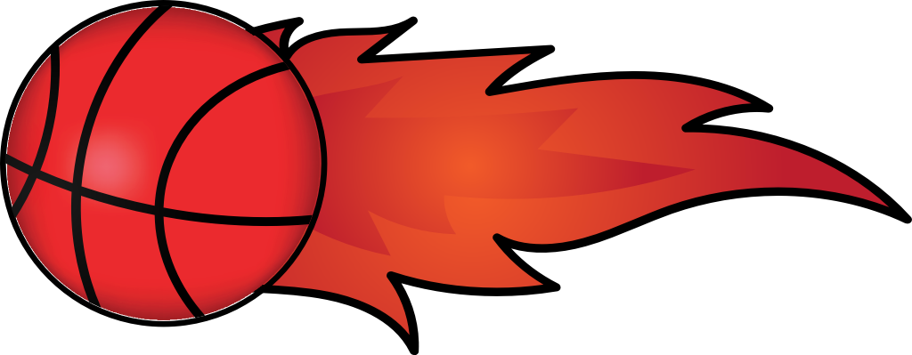 Basketball on fire vector