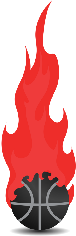 Basketball on fire vector