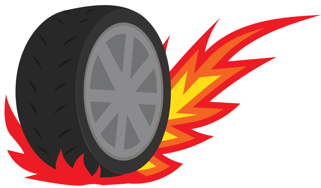 quemar el neumático vector