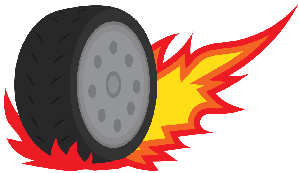 Burn out tire vector