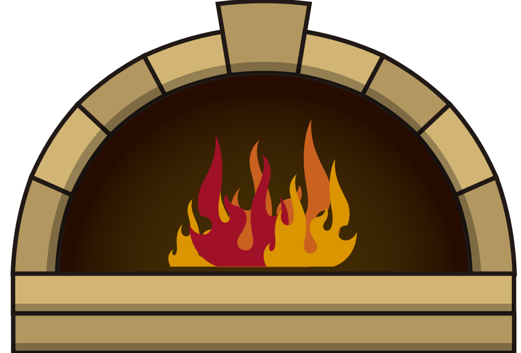 Pizza oven on fire vector
