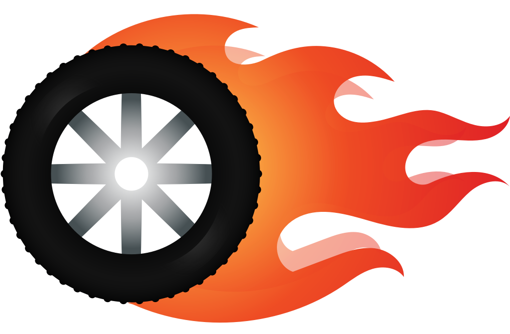 Burn out tire vector