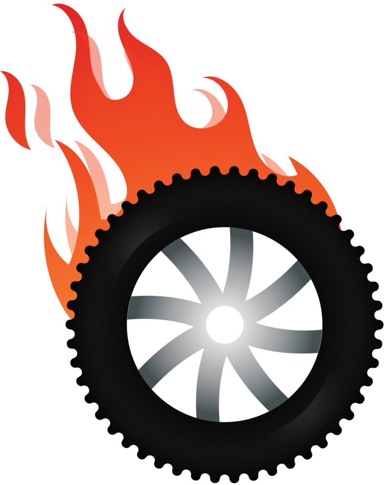 Burn out tire vector