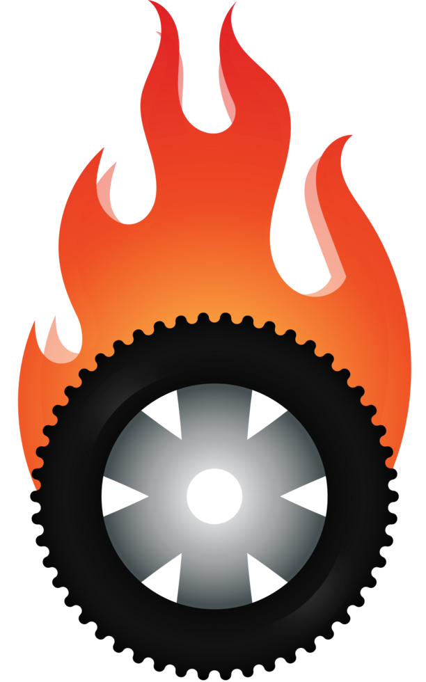 Burn out tire vector