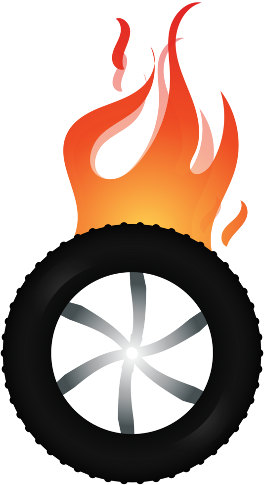 Burn out tire vector