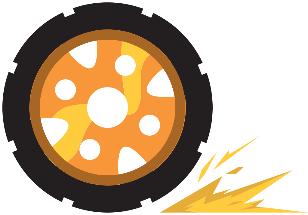 Burn out wheel vector
