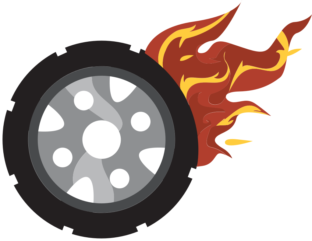Burn out wheel vector