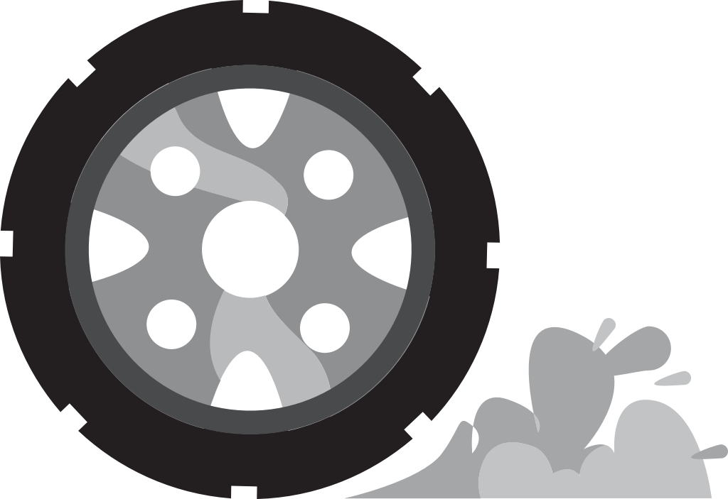 Burn out wheel vector