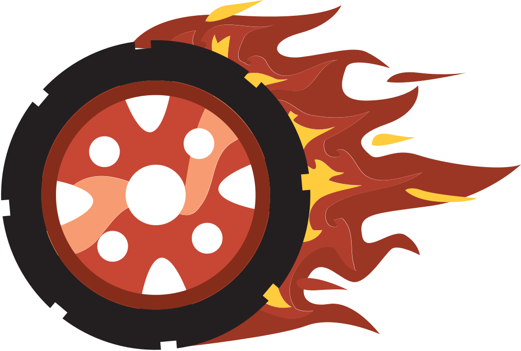 Burn out wheel vector