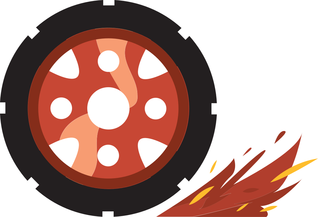 Burn out wheel vector
