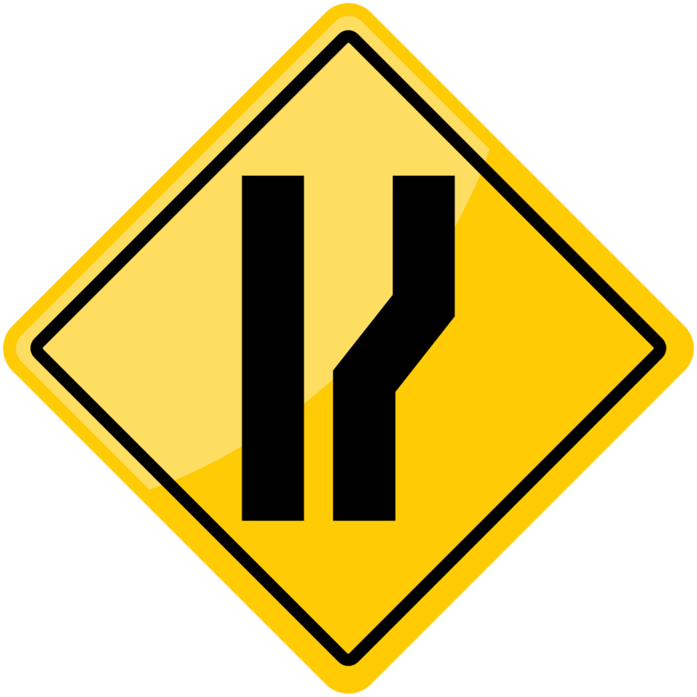 road narrow sign vector