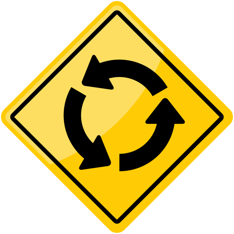 roundabout road sign vector