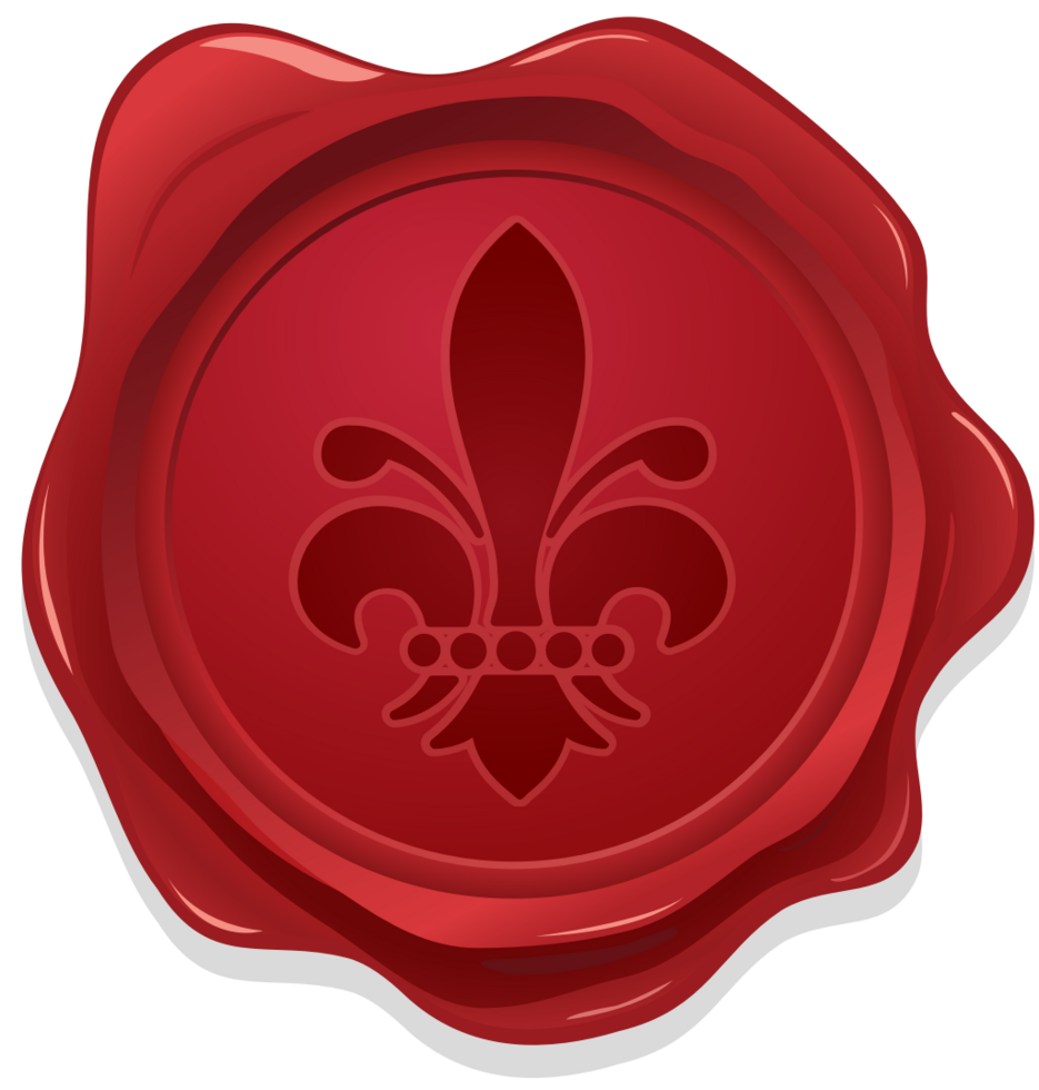 Fleur de lis wax seal vector