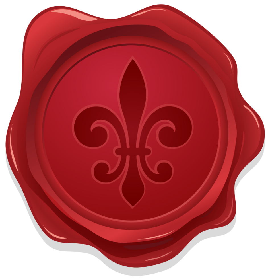 Fleur de lis wax seal vector