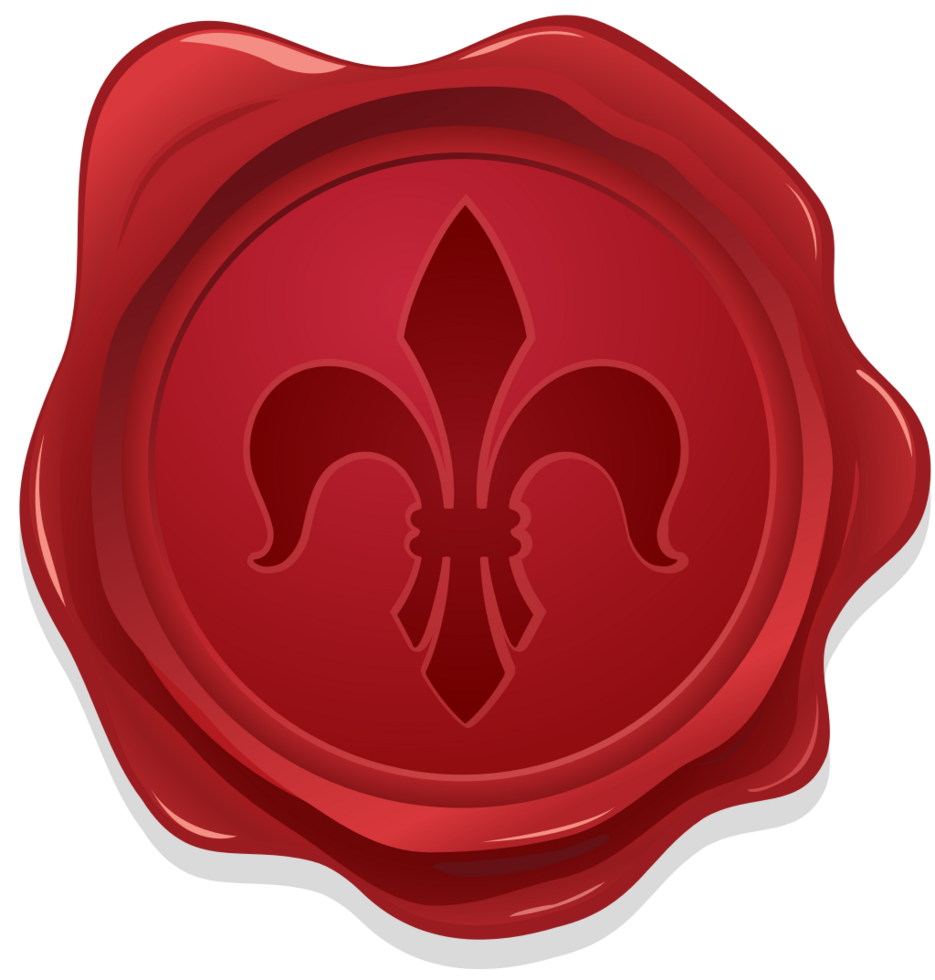 Fleur de lis wax seal vector