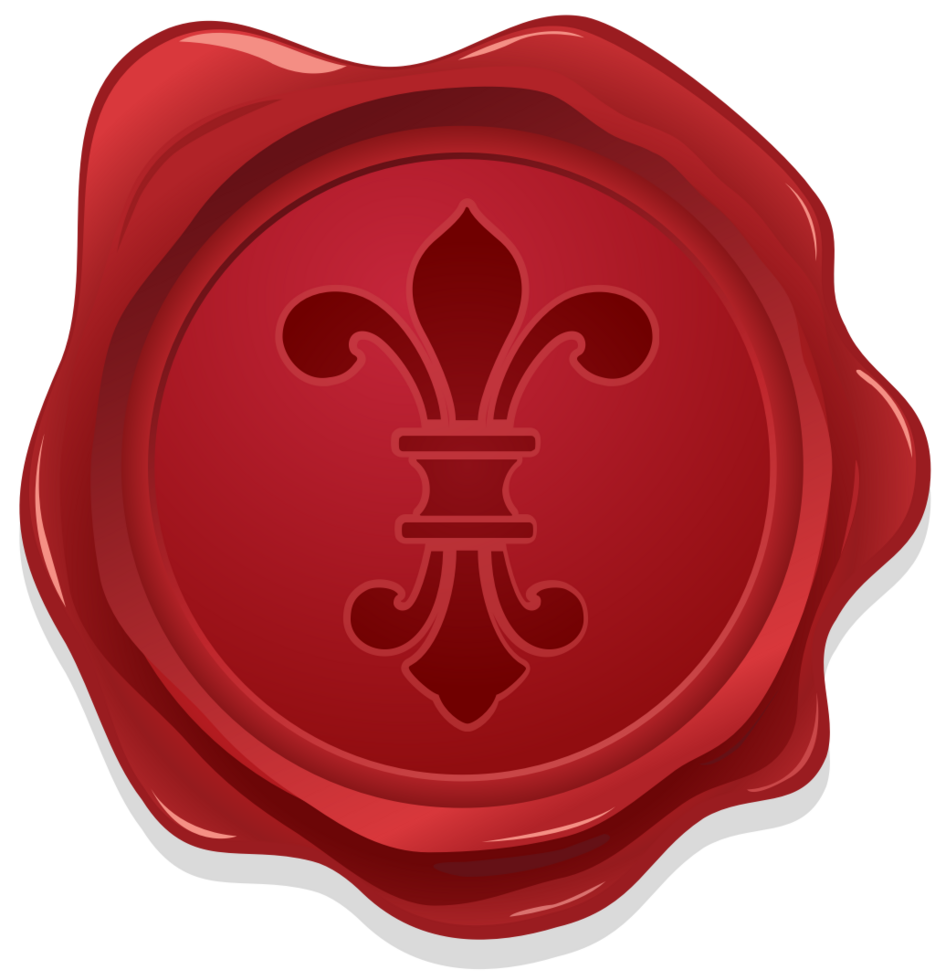 Fleur de lis wax seal vector