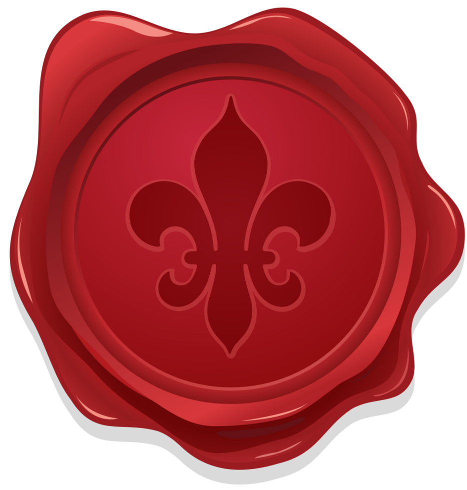 Fleur de lis wax seal vector