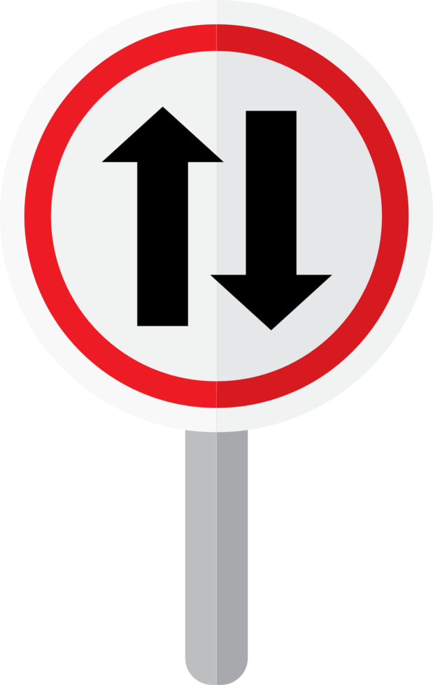 two way road sign vector