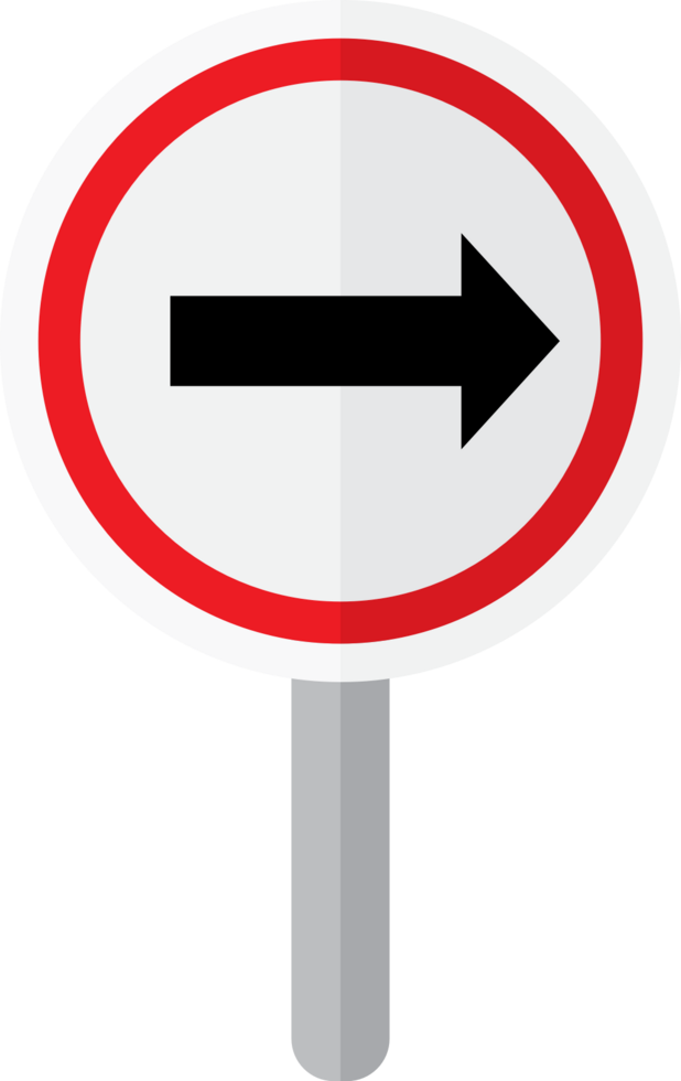 turn right road sign vector
