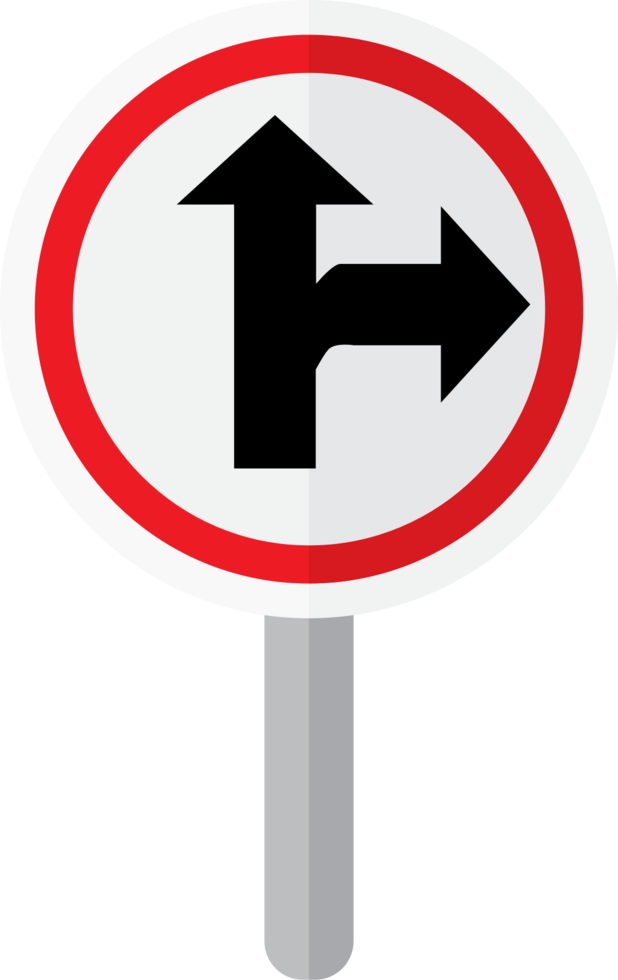 proceed straight or turn right vector