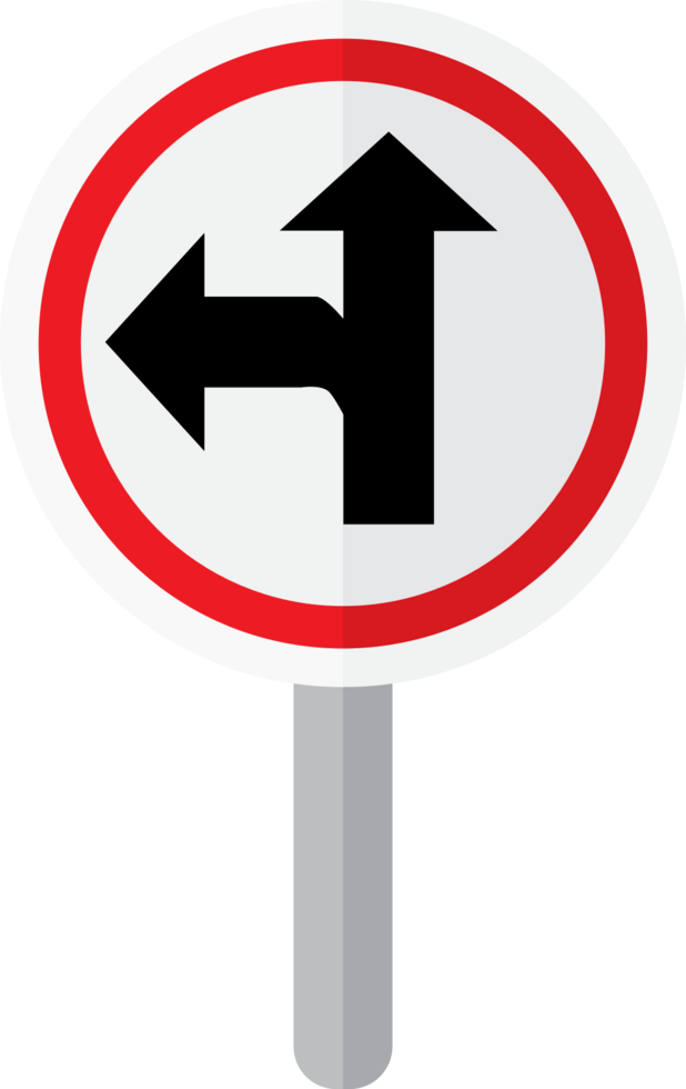 proceed straight or turn left vector