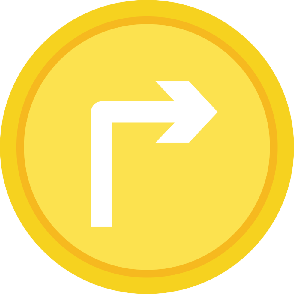 turn right curve road sign vector