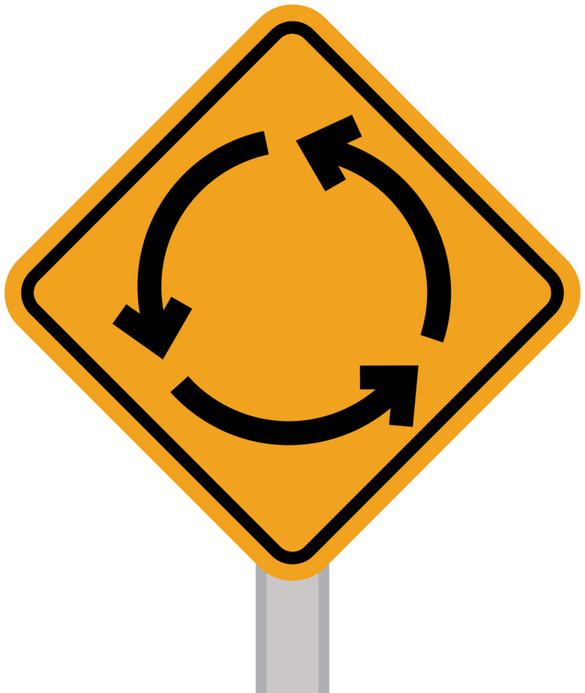 roundabout road sign vector