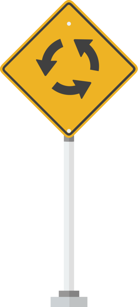 roundabout road sign vector