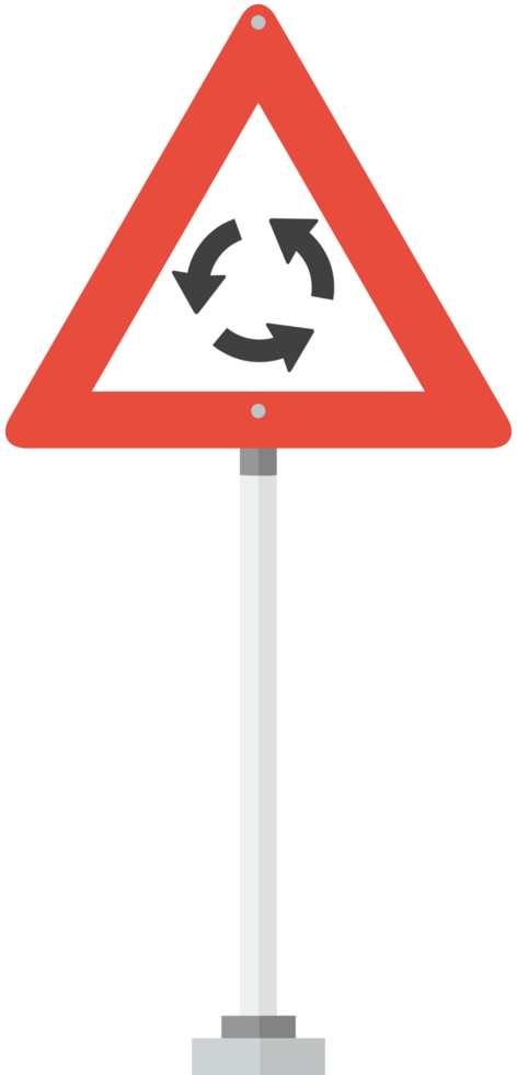 roundabout road sign vector