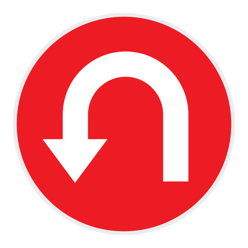 hairpin curve road sign vector