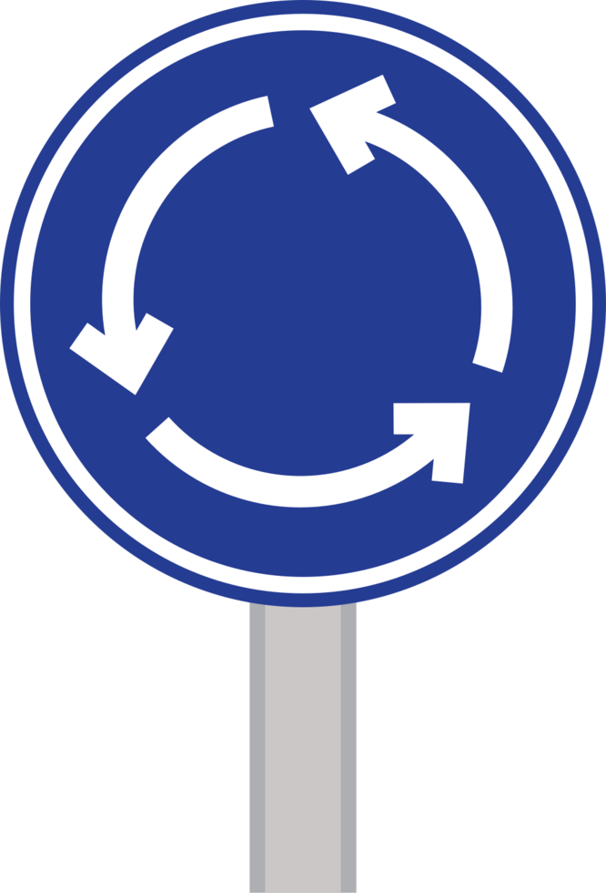 roundabout road sign vector