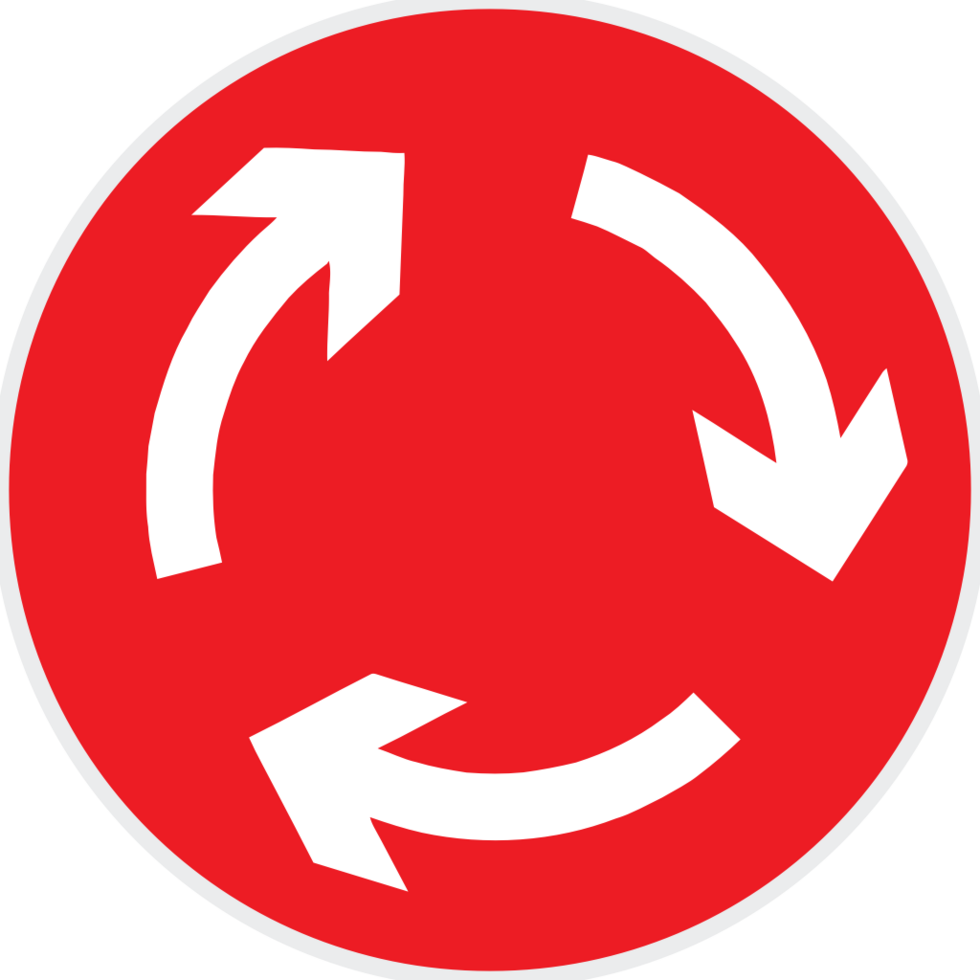 roundabout road sign vector