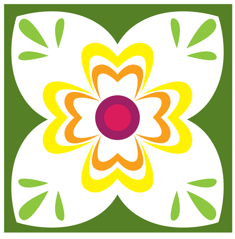 Flower square pattern vector